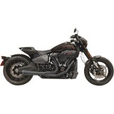 BASSANI XHAUST ROAD RAGE 2 INTO 1 SHORT BLACK EXHAUST FAT BOY-BREAKOUT-ROAD KING SOFTAIL 18-21
