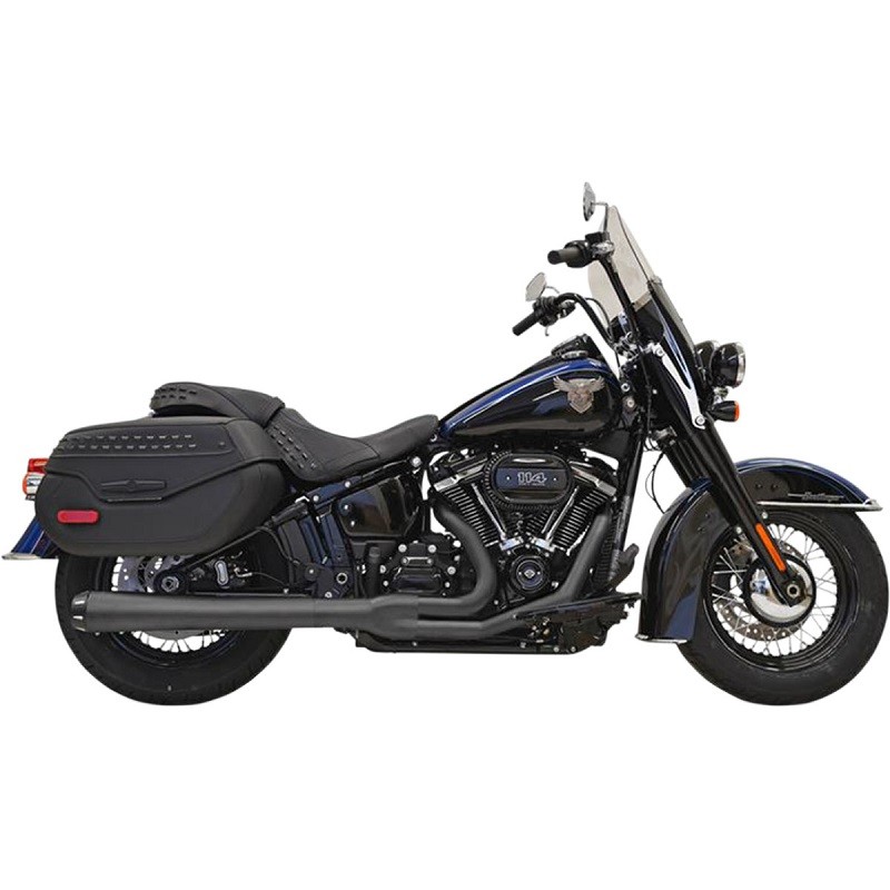 SCARICHI BASSANI XHAUST ROAD RAGE 2 IN 1 LUNGHI NERI HARLEY SOFTAIL 2018-2021