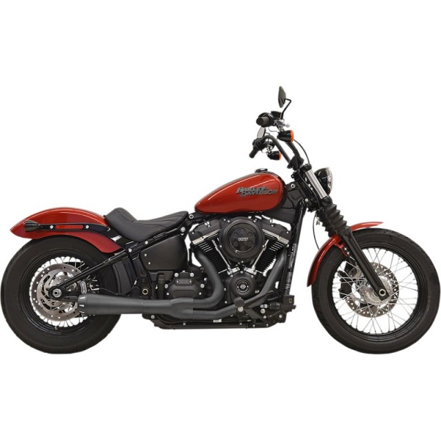 BASSANI XHAUST ROAD RAGE 2 INTO 1 SHORT BLACK EXHAUST HARLEY SOFTAIL 2018-2021