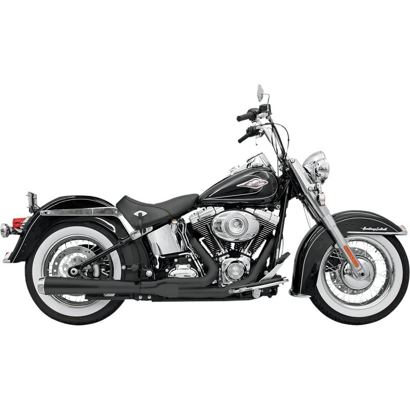 SCARICHI BASSANI XHAUST ROAD RAGE 2 IN 1 NERO 24" HARLEY SOFTAIL 2000-2017