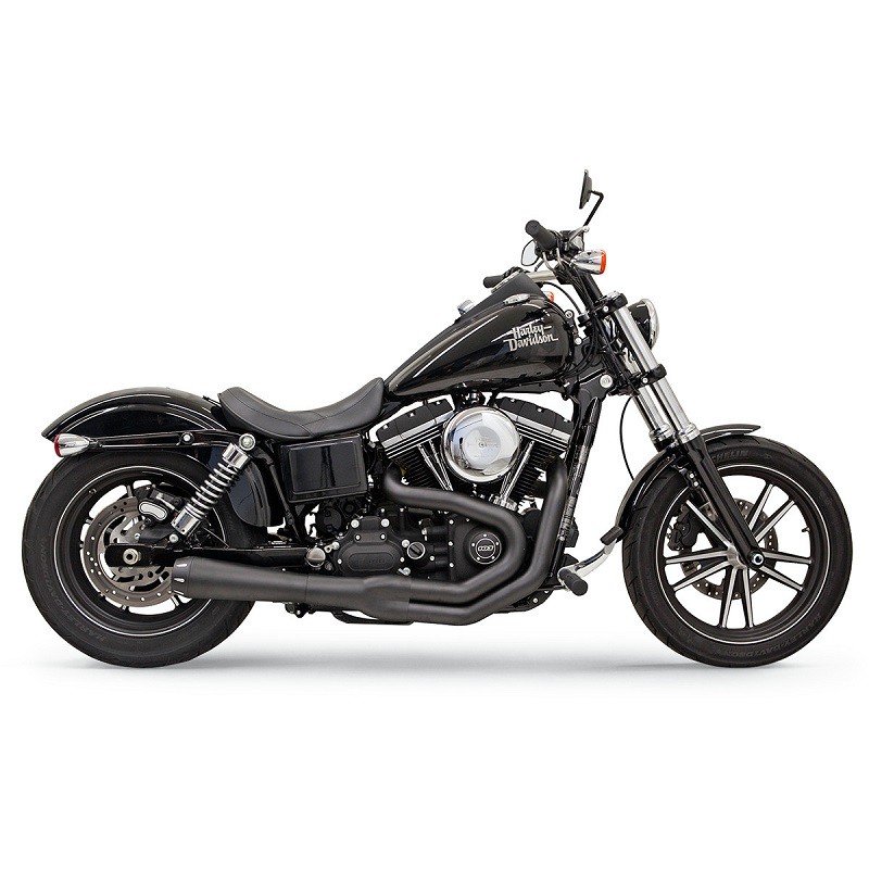 BASSANI XHAUST ROAD RAGE II MEGA POWER 2 INTO 1 BLACK EXHAUST HARLEY DYNA 1995-2017