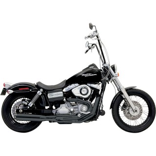 BASSANI XHAUST ROAD RAGE II B1 POWER 2 INTO 1 BLACK EXHAUST HARLEY DYNA 95-17