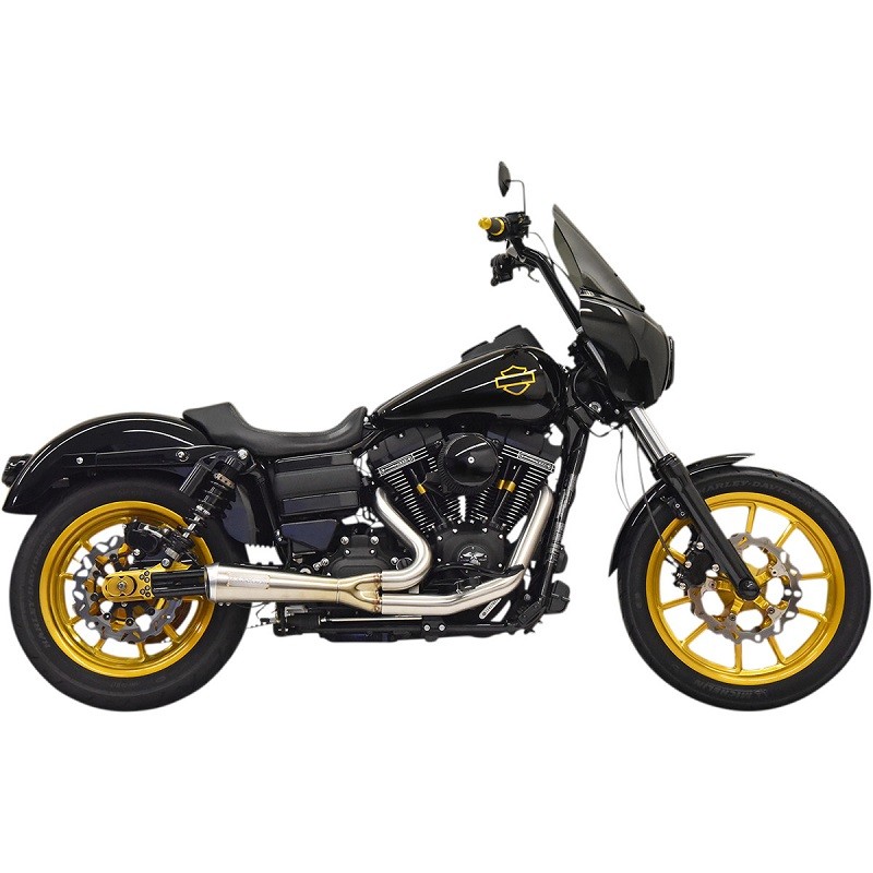 SCARICHI BASSANI XHAUST ROAD RAGE THE RIPPER 2 IN 1 ACCIAIO INOX HARLEY DYNA 1995-2017