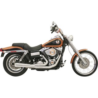 SCARICHI BASSANI XHAUST ROAD RAGE 2 IN 1 CROMATO CORTO UPSWEPT HARLEY DYNA 06-17