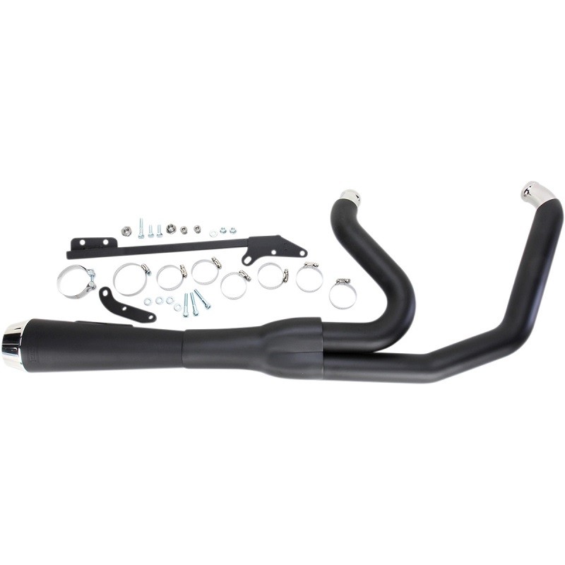 BASSANI XHAUST ROAD RAGE 2 IN 1 SHORT UPSWEPT BLACK EXHAUST HARLEY DYNA 06-17