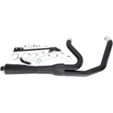 SCARICHI BASSANI XHAUST ROAD RAGE 2 IN 1 NERI CORTO UPSWEPT HARLEY DYNA 06-17