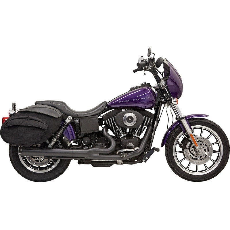 BASSANI XHAUST ROAD RAGE 2 IN 1 BLACK MEGAPHONE EXHAUST HARLEY DYNA 1995-2006