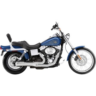 BASSANI XHAUST ROAD RAGE 2 IN 1 CHROME SHORT EXHAUST HARLEY DYNA 1995-2005