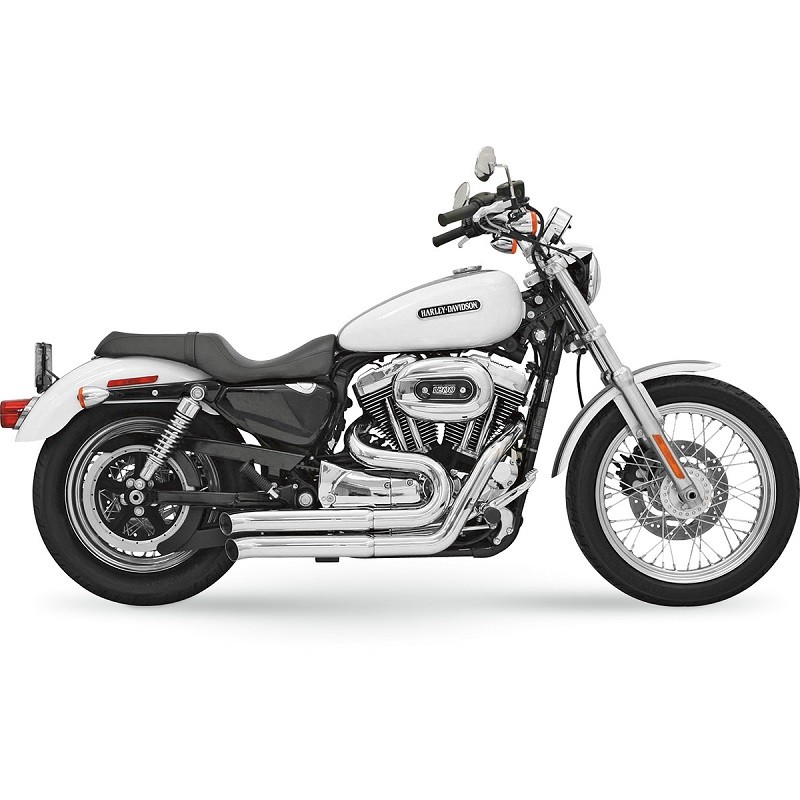 BASSANI XHAUST FIRESWEEP FIREPOWER SERIES TURN OUT CHROME EXHAUST SPORTSTER XL 04-13