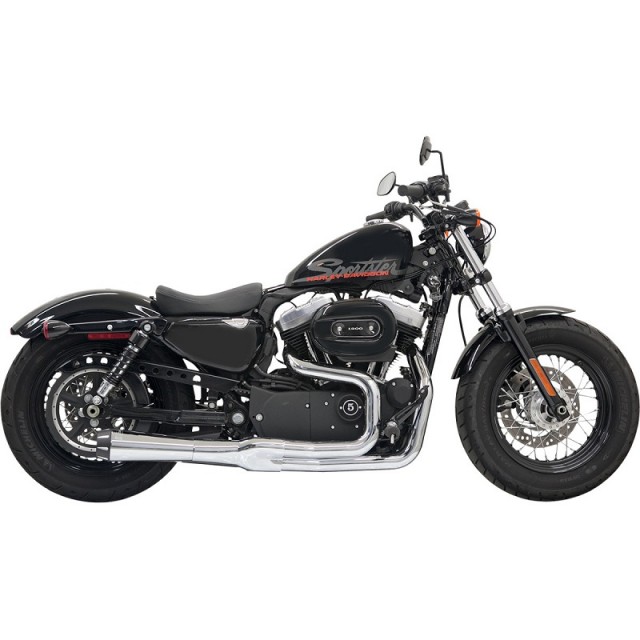 BASSANI XHAUST ROAD RAGE II MEGA POWER 2 IN 1 CHROME EXHAUST SPORTSTER XL 04-13