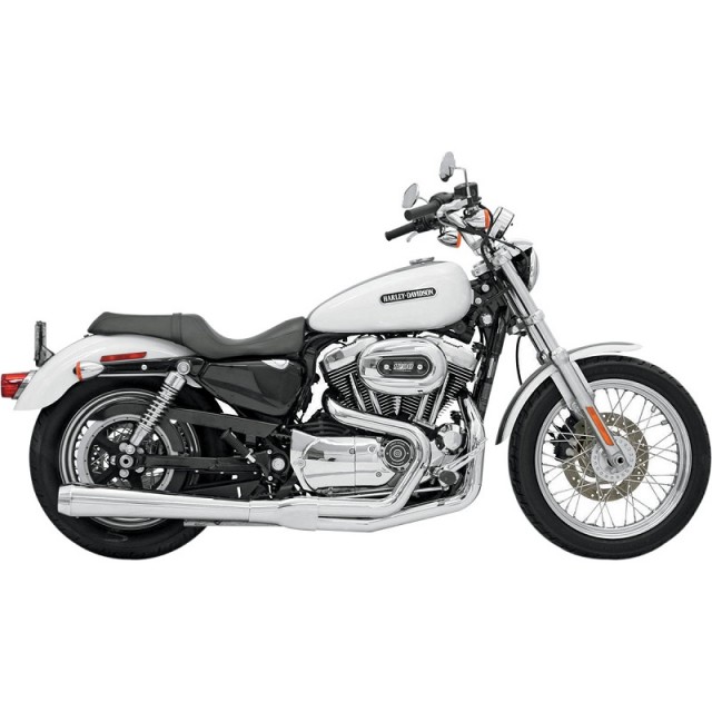 BASSANI XHAUST ROAD RAGE 2 IN 1 LONG CHROME EXHAUST HARLEY SPORTSTER XL 2004-2013