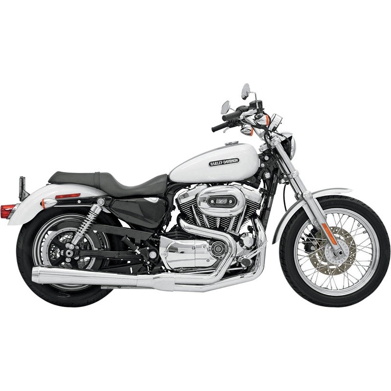 BASSANI XHAUST ROAD RAGE 2 IN 1 LONG CHROME EXHAUST HARLEY SPORTSTER XL 2004-2013