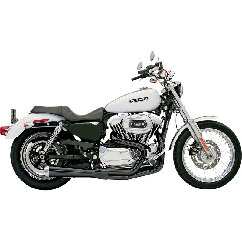 SCARICO BASSANI XHAUST ROAD RAGE 2 IN 1 NERO CORTO HARLEY SPORTSTER XL 1986-2003