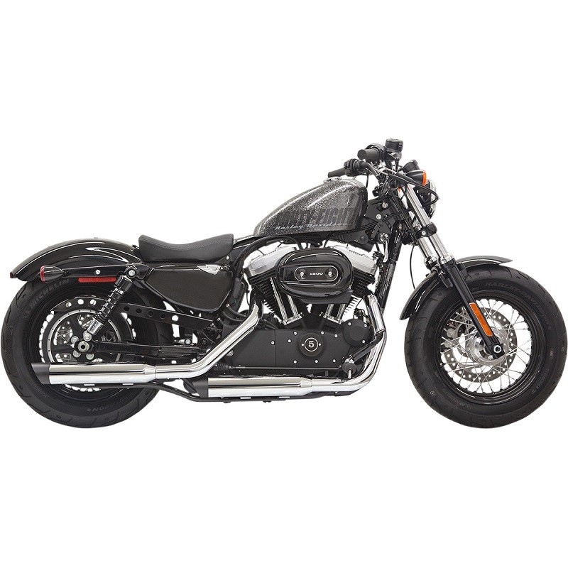 TERMINALI BASSANI XHAUST FIREPOWER SLIP-ON 3" SLASH CUT CROMATO-NERO SPORTSTER XL 14-20