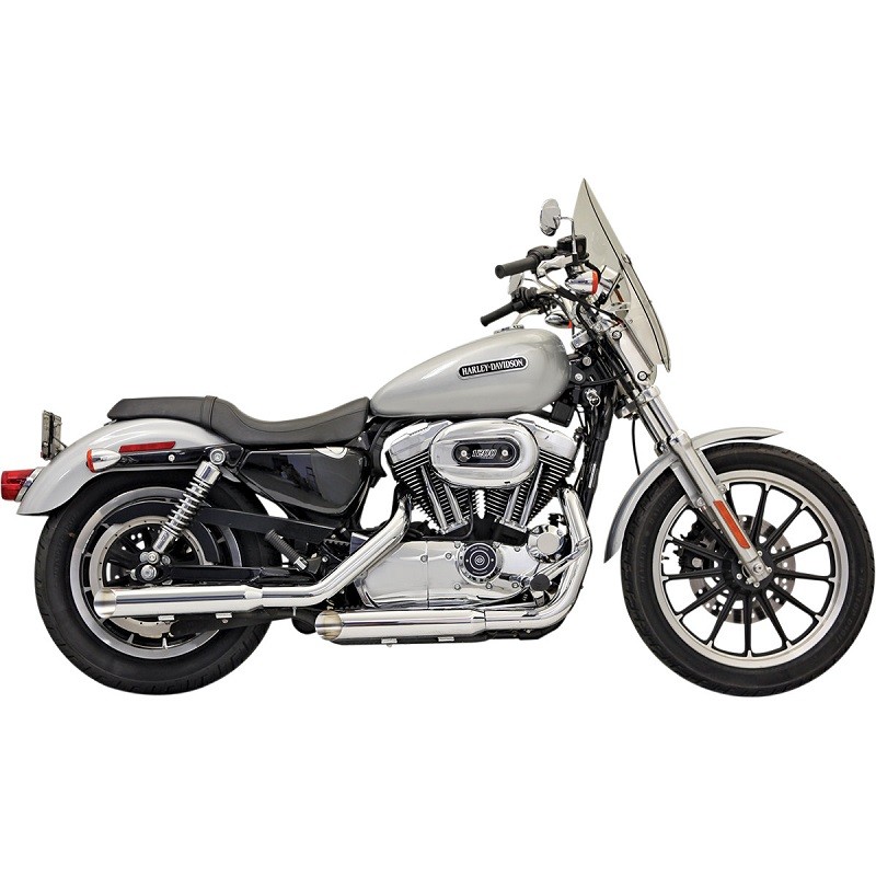 TERMINALI BASSANI XHAUST FIREPOWER SLIP-ON 3" SLASH CUT CROMATO SPORTSTER XL 04-13