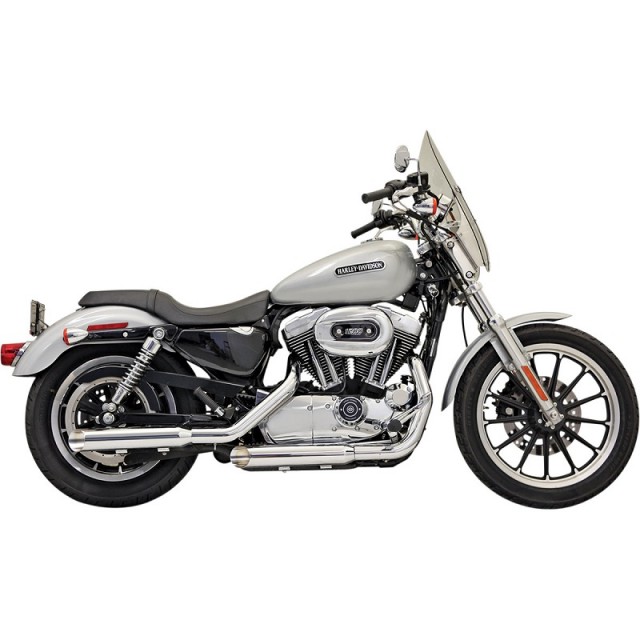 TERMINALI BASSANI XHAUST FIREPOWER SLIP-ON 3" SLASH CUT CROMATO SPORTSTER XL 04-13