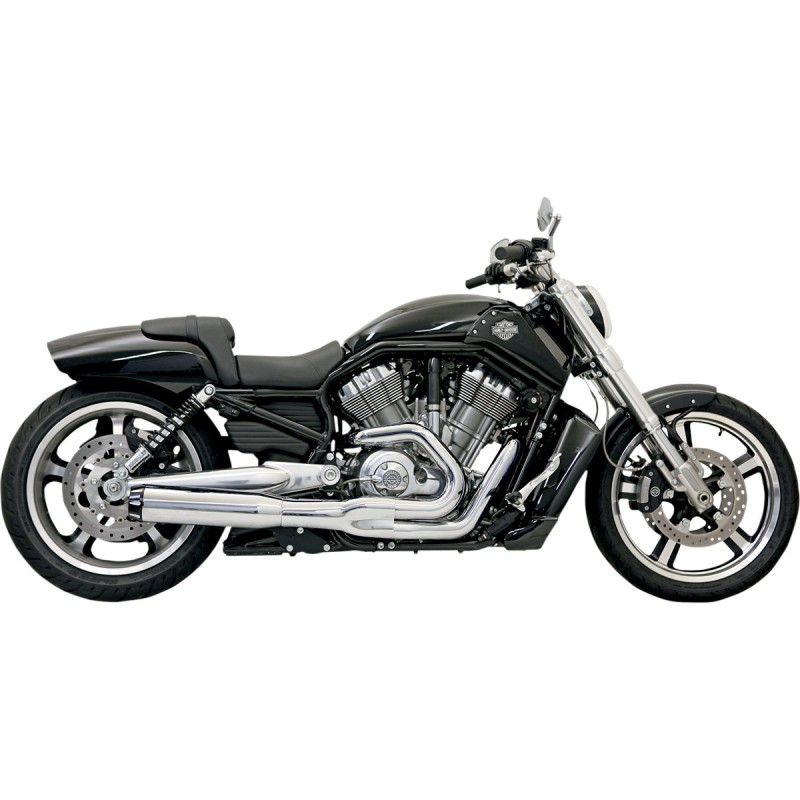 SCARICHI BASSANI XHAUST ROAD RAGE II B1 POWER 2 IN 1 CROMATO HARLEY V-ROD 04-17