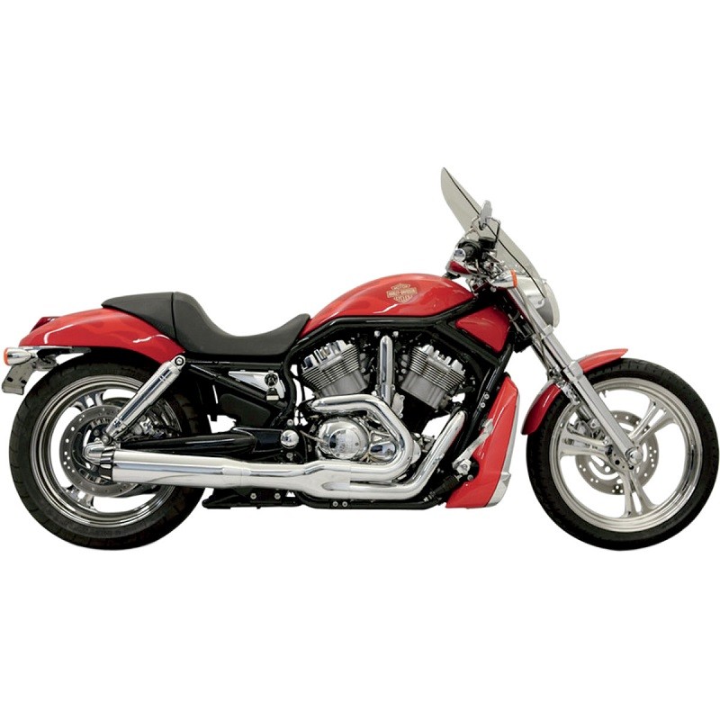 SCARICHI BASSANI XHAUST ROAD RAGE II B1 POWER 2 IN 1 CROMATO HARLEY V-ROD 02-05