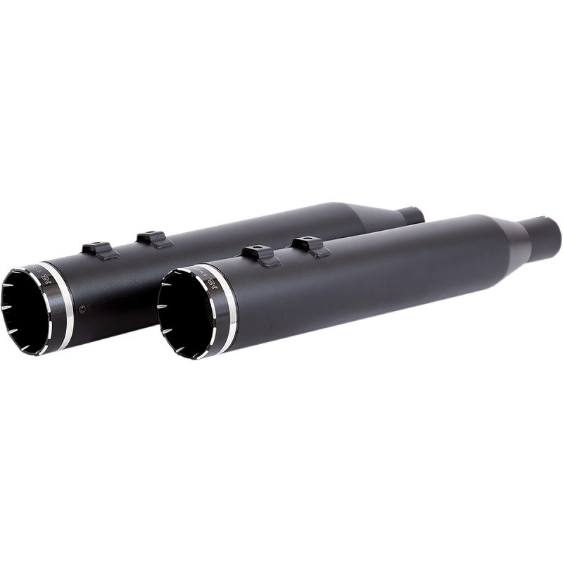 KHROME WERKS SLIP-ON HP-PLUS 4,5” BLACK MUFFLER TRACER TIP END CAP TOURING 17-21