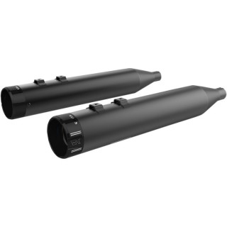 KHROME WERKS SLIP-ON HP-PLUS 4,5” BLACK MUFFLER KLASSIC END CAP TOURING 99-16