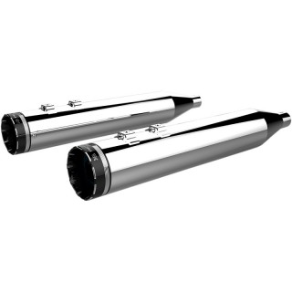 KHROME WERKS SLIP-ON HP-PLUS 4,5” CHROME MUFFLER TRACER END CAP TOURING 99-16