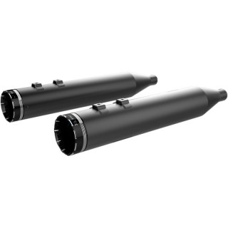 KHROME WERKS SLIP-ON HP-PLUS 4,5” BLACK MUFFLER TRACER END CAP TOURING 99-16