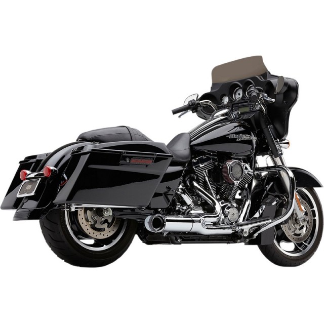 COBRA TURN OUT 2-IN-1 CHROME EXHAUST FOR HARLEY DAVIDSON TOURING 2009-2016 - SIDE