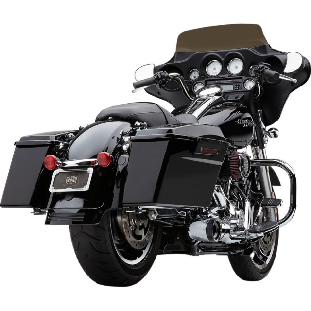 COBRA TURN OUT 2-IN-1 CHROME EXHAUST FOR HARLEY DAVIDSON TOURING 2009-2016 - REAR