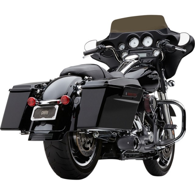 COBRA TURN OUT 2-IN-1 BLACK EXHAUST FOR HARLEY DAVIDSON TOURING 2009-2016 - REAR