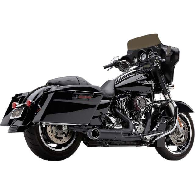 COBRA TURN OUT 2-IN-1 BLACK EXHAUST FOR HARLEY DAVIDSON TOURING 2009-2016 - SIDE