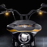 HEINZ BIKES BLACK FRONT LED TURN SIGNALS FOR HARLEY TOURING 2002-2020 - HANDLEBAR