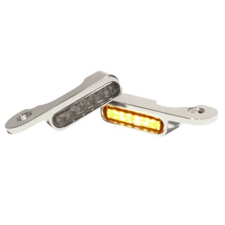 HEINZ BIKES CHROME FRONT LED TURN SIGNALS FOR HARLEY TOURING 2002-2020