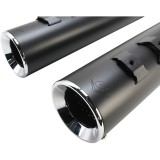 COBRA SLIP-ON POWR-FLO 4.5” BLACK MUFFLERS HARLEY DAVIDSON TOURING 2017-2021 - END CAPS