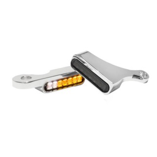 HEINZ BIKES FRONT CHROMED TURN SIGNALS WITH POSITION LIGHTS FOR HARLEY TOURING 2009-2013
