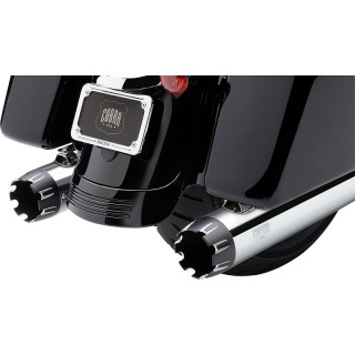 COBRA SLIP-ON 4” CHROME MUFFLERS WITH CONTRAST CUT END CAP TOURING 2017-2021