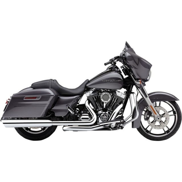 COBRA 909 TWIN 4" CHROME MUFFLERS HARLEY TOURING TOURING 1995-2016 - SIDE