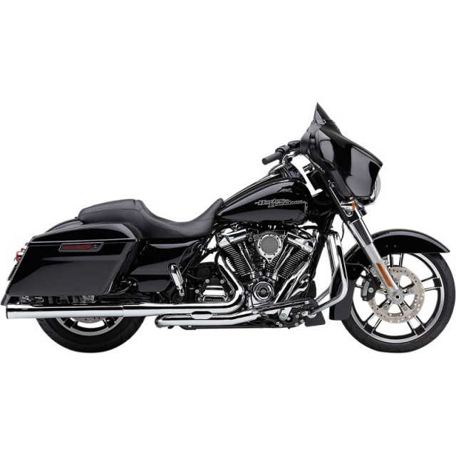 COBRA SLIP-ON 3” CHROME MUFFLERS WITH RACE-PRO END CAP TOURING 2017-2021 - SIDE