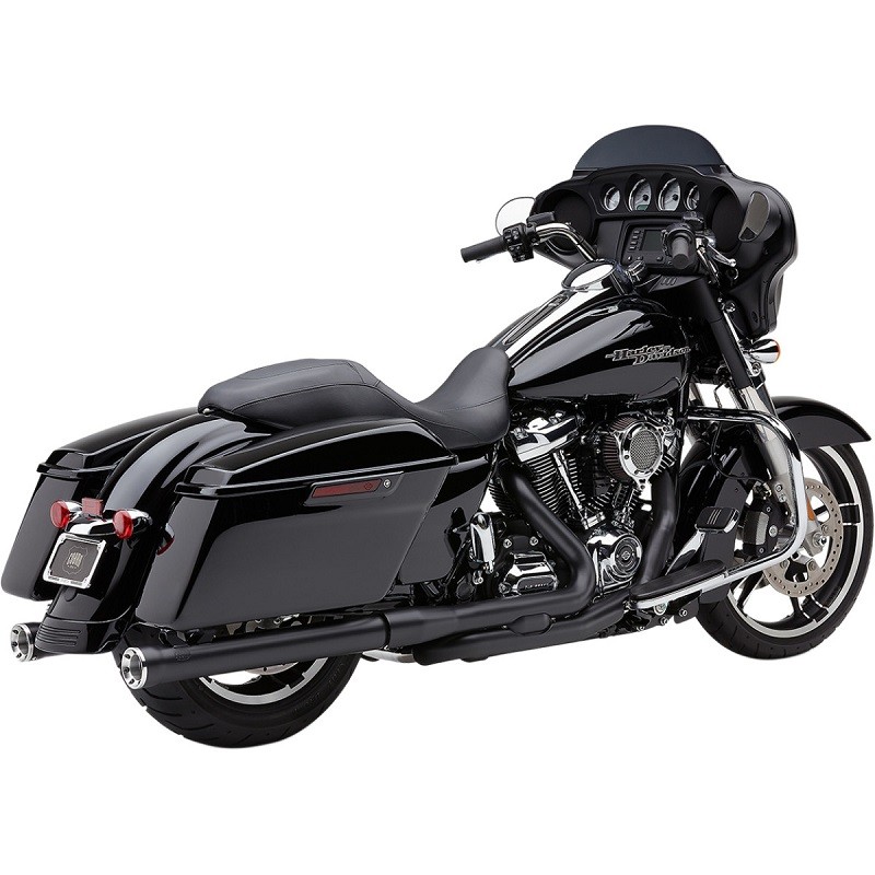 COBRA SLIP-ON 3” BLACK MUFFLERS WITH RACE-PRO END CAP TOURING 2017-2021