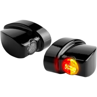 HEINZ BIKES BLACK REAR NANO SERIES WINGLETS 3IN1 LED TURN SIGNALS HARLEY 99-21
