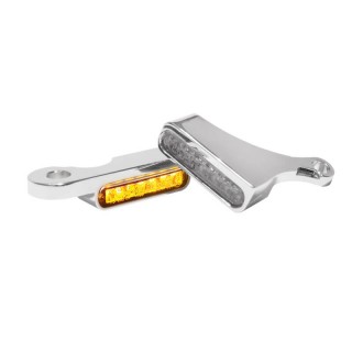 HEINZ BIKES CHROME FRONT LED TURN SIGNALS FOR HARLEY DAVIDSON SOFTAIL 2018-2021