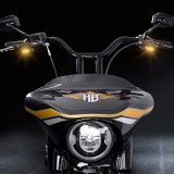 HEINZ BIKES BLACK FRONT LED TURN SIGNALS FOR HARLEY DAVIDSON SOFTAIL 2000-2014 - HANDLEBAR