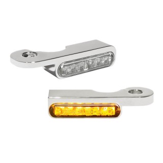 HEINZ BIKES CHROME FRONT LED TURN SIGNALS FOR HARLEY DAVIDSON SOFTAIL 2000-2014