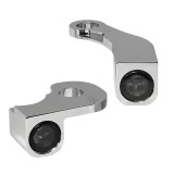 HEINZ BIKE FRONT LED TURN SIGNALS NANO SERIES CHROME HARLEY SOFTAIL 18-21