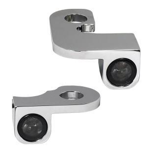 HEINZ BIKE FRONT LED TURN SIGNALS NANO SERIES CHROME HARLEY SOFTAIL 2000-2014