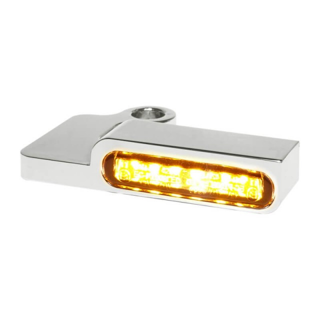 HEINZ BIKES CHROME FRONT LED TURN SIGNALS FOR HARLEY DAVIDSON SPORTSTER 2004-2013 - DETAIL