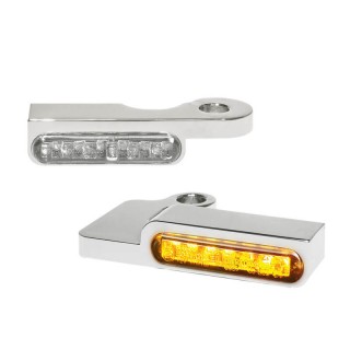 HEINZ BIKES CHROME FRONT LED TURN SIGNALS FOR HARLEY DAVIDSON SPORTSTER 2004-2013