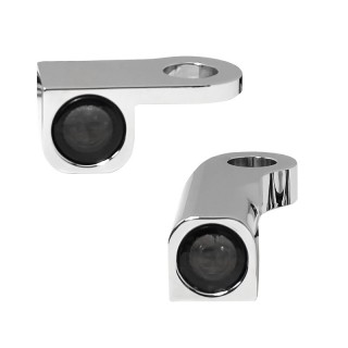 HEINZ BIKE FRONT LED TURN SIGNALS NANO SERIES CHROME HARLEY SPORTSTER 2014-2020