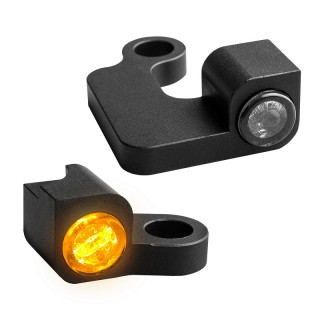 HEINZ BIKE FRONT LED TURN SIGNALS NANO SERIES BLACK HARLEY SPORTSTER 2004-2013