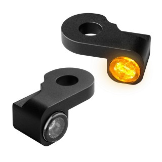HEINZ BIKE FRONT LED TURN SIGNALS NANO SERIES BLACK HARLEY V-ROD/NIGHT ROD 02-17