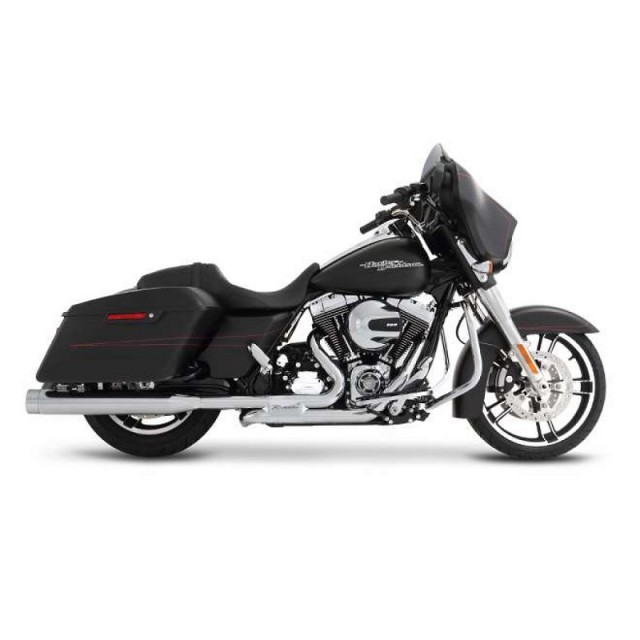 RINEHART RACING SLIP-ON 4" SLIMLINE DUALS CHROME EXHAUST TOURING 09-16